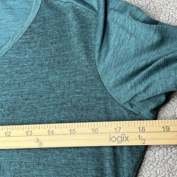 Segments Shirt Womens Small Teal 100% Merino Wool Long Sleeve V Neck Base Layer - Picture 7 of 11